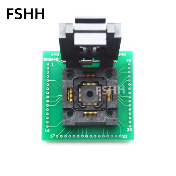 FPQ-64-0.5-06 IC Socket FPQ64/TQFP64/QFP64 Test Socket Pitch:0.5mm Size:10x10/12x12mm - Image 2