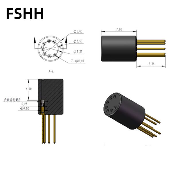 7PIN Round temperature sensor socket TO-7P Laser diode aging test socket - Image 2