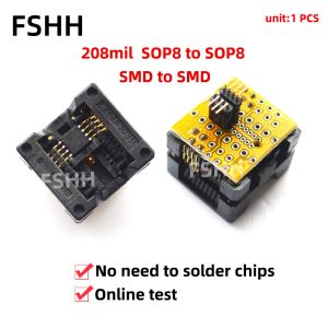 SOP to SOP8 test socket 150mil/208mil SOP8 to SOP8 adapter Solder-free online test Pitch 1.27mm to 1.27mm