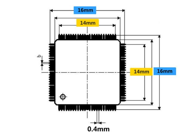 IC51-1284-1788 Test socket TQFP128/QFP128/FPQ128 Adapter CH-QFP128-0.4 IC SOCKET Pitch=0.4mm - Image 3