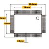 IC51-0804-1200 test socket TQFP80 QFP80 LQFP80 socket 0.8mm 14X20mm 16.8X22.8mm QFP80 to DIP Adapter - Image 3