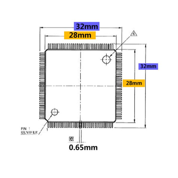 Clamshell TQFP144 QFP144 test socket LQFP144 With PCB ic socket IC51-1444-648 socket 0.65mm 28x28mm 32x32mm - Image 3