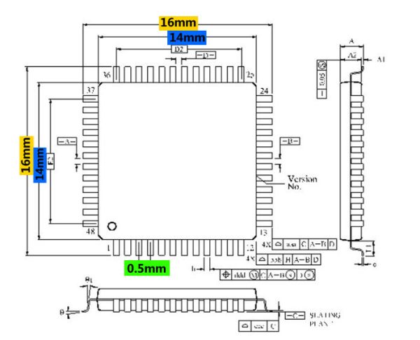 QFP128 test socket TQFP128 FPQ128 LQFP128 IC51-1284-1702 Pitch=0.4mm Adapter/IC SOCKET/IC Test Socket - Image 3