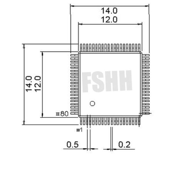 TQFP80 QFP80 LQFP80 ic test socket OTQ-80-0.5-05 socket(With PCB board) Pitch=0.5mm Size=14x14mm - Image 3