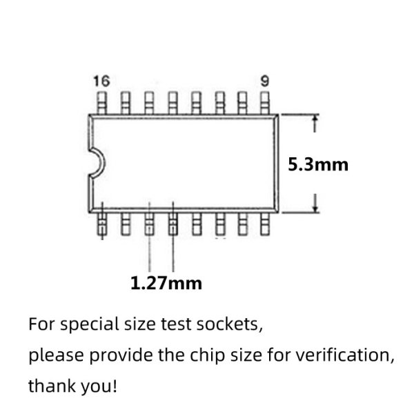 Clamshell SOP16 to DIP16 test socket FP16 SOIC16 SOP16 programmer adapter Pitch 1.27mm width 5.3mm - Image 6