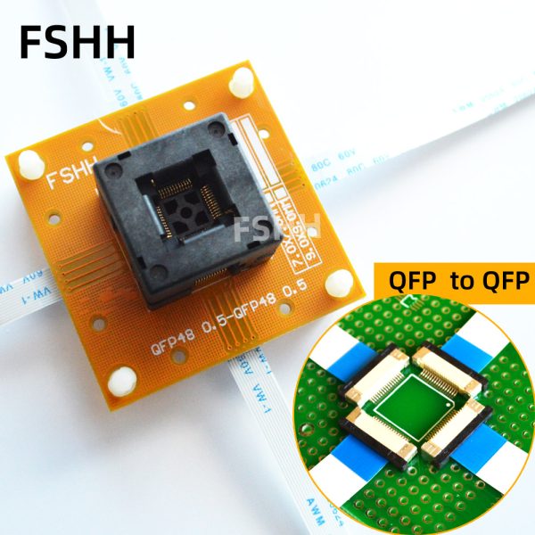 The chip does not need to be welded online test QFP to QFP test socket Pitch 0.5mm to 0.5mm QFP48 QFP64 QFP80 QFP100 socket adapter - Image 3