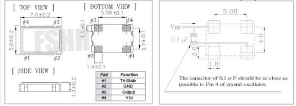 7050 Crystal Oscillator test socket 7050 to DIP6 test socket Size=7x5mm - Image 3