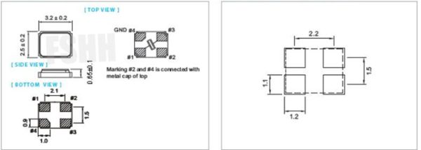 3225 to DIP4 test socket Crystal Oscillator test socket 3225 Size=3.2x2.5mm - Image 3