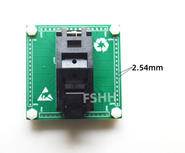 TQFP64 QFP64 test socket QFP64 0.65mm to SIP 2.54mm adapter IC51-0644-1602 IC socket 0.65mm 12mmx12mm 14mmx14mm - Image 2