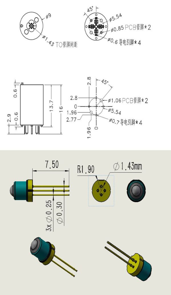 TO38 TO46 TO56 Laser diode socket induction temperature sensor test socket aging socket - Image 2