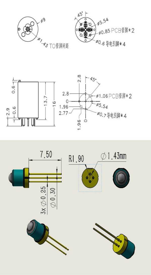 TO38 TO46 TO56 Laser diode socket induction temperature sensor test socket aging socket - Image 3