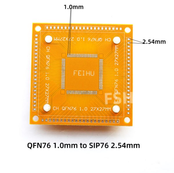 QFN76 Chip adapter plate test board WSON76 DFN76 MLF76 Chip welded plate 1.0mm 27x27mm - Image 2