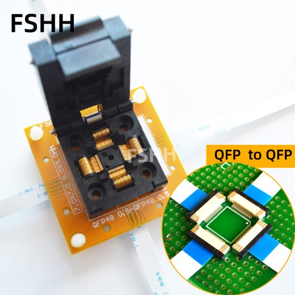 The chip does not need to be welded online test QFP to QFP test socket Pitch 0.5mm to 0.5mm QFP48 QFP64 QFP80 QFP100 socket adapter - Image 4