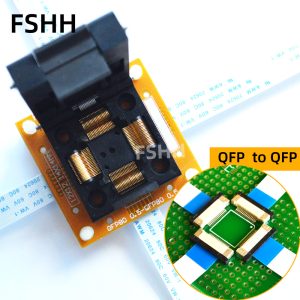 The chip does not need to be welded online test QFP to QFP test socket Pitch 0.5mm to 0.5mm QFP48 QFP64 QFP80 QFP100 socket adapter