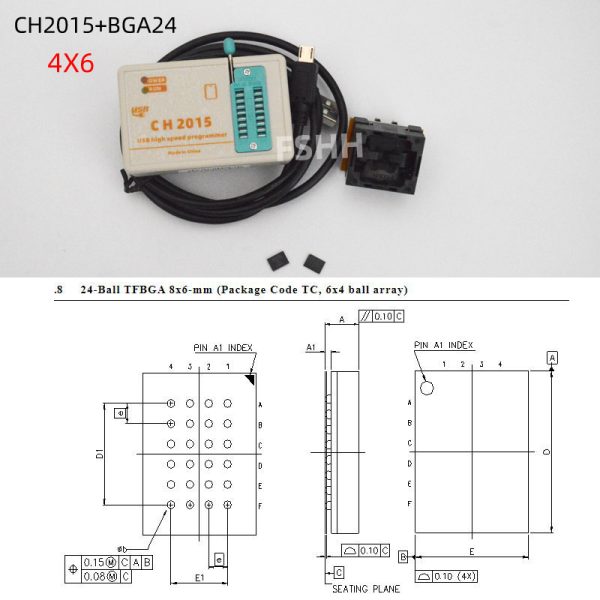 CH2015+BGA24 TFBGA24 Adapter
