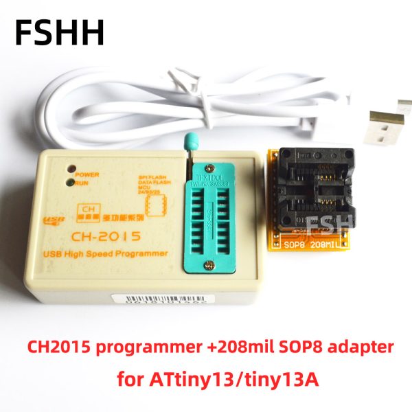 CH2015 programmer + AVR ATtiny13a tiny 24 tiny25 tiny26 tiny44 tiny45 tiny84a tiny85 chip adapter - Image 3