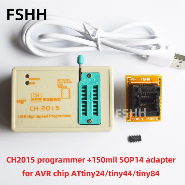 CH2015 programmer + AVR ATtiny13a tiny 24 tiny25 tiny26 tiny44 tiny45 tiny84a tiny85 chip adapter - Image 2