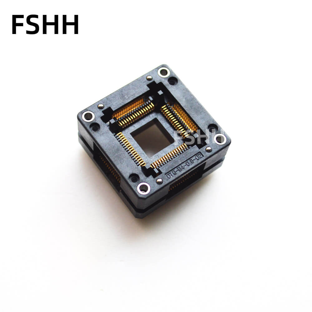 Yamaichi GP-QFP64-0.8 IC Test Socket Programming Adapter – For QFP64 TQFP64 LQFP64 0.8mm Pitch