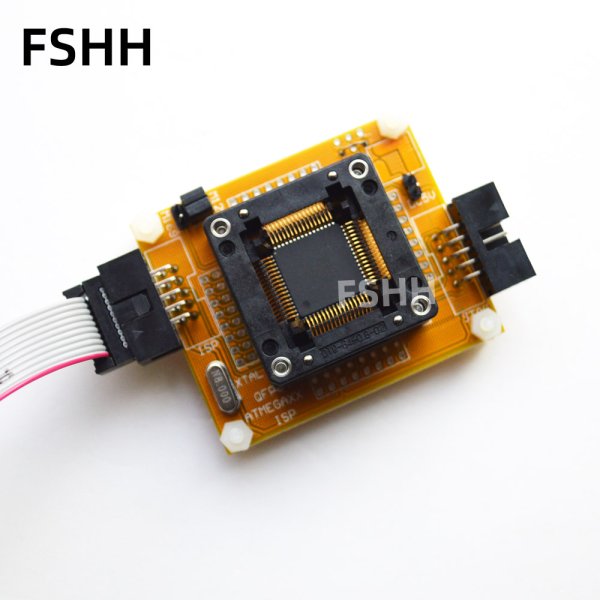 QFP64 Adapter with ISP/JTAG interface test socket 0.8mm for ATmega64 ATmega128 AVR Chip - Image 2