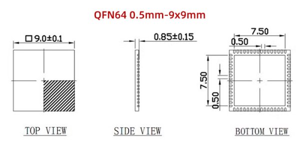 QFN64 test socket DFN64 MLF64 WSON64 Adapter size 9x9mm 0.5mm pitch - Image 4