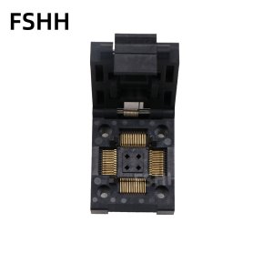 Clamshell CQFP68 IC test socket QFP68 programmer Adapter 12.6x12.6mm 15.3x15.3mm 0.635mm pitch