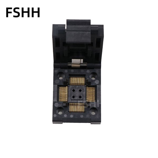 Clamshell CQFP68 IC test socket QFP68 programmer Adapter 12.6x12.6mm 15.3x15.3mm 0.635mm pitch