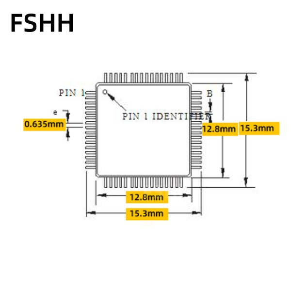 Clamshell CQFP68 IC test socket QFP68 programmer Adapter 12.6x12.6mm 15.3x15.3mm 0.635mm pitch - Image 6