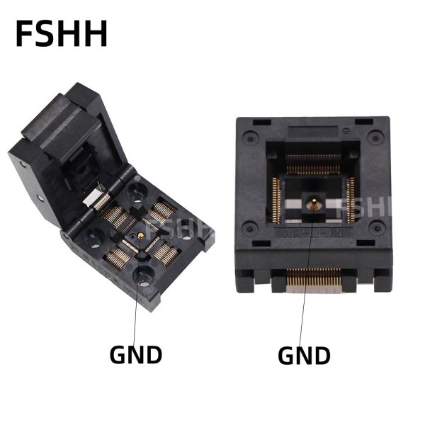 GND QFP48 QFP64 QFP80 QFP100 QFP128 test socket 0.4mm 0.5mm