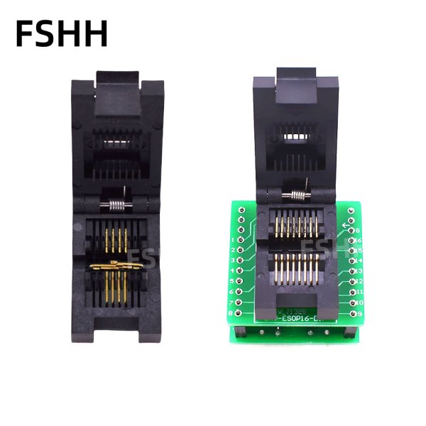 Clamshell ESOP8 ESOP16 test socket 150mil SOP8 SOP16 programmer adapter 1.27mm Pitch