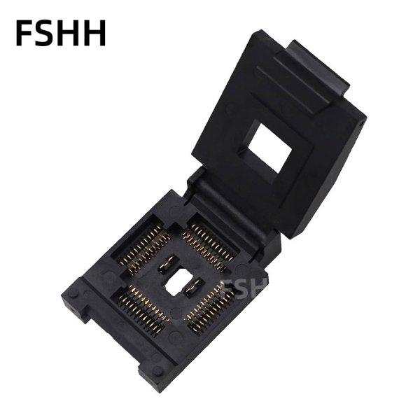 Clamshell  LCC48 test socket PLCC48 programmer adapter 1.0mm pitch 16.6mm×16.6mm size - Image 2