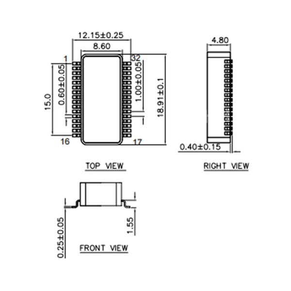 SOP32 test socket OTS-32-1.0 programmer adapter 1.0mm Pitch - Image 3
