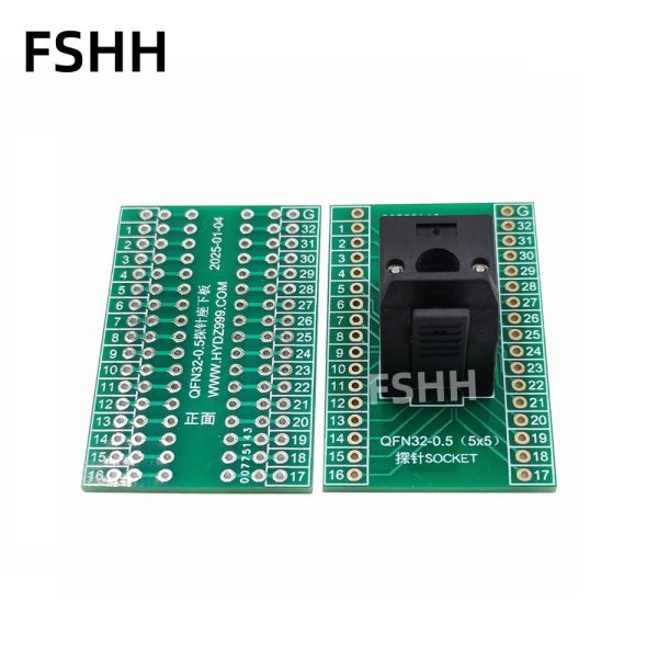 Clamshell GND QFN32 test socket WSON32 DFN32 MLF32 0.5mm Pitch Programmer’s Adapter - Image 2